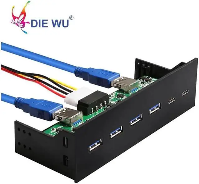 Alt view image 5 of 6 - JAENFONG 4 Ports USB3.0+2 Ports USB3.1 Type C Desktop Front Panel Computer Drives Expansion card Computer Accessories