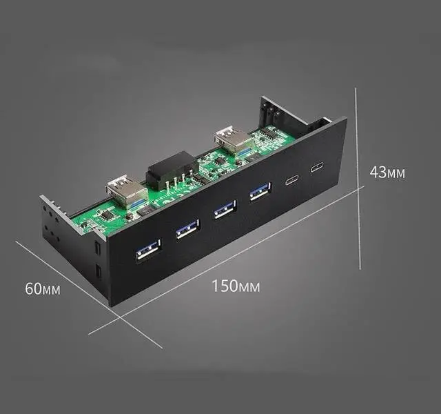 Alt view image 4 of 6 - JAENFONG 4 Ports USB3.0+2 Ports USB3.1 Type C Desktop Front Panel Computer Drives Expansion card Computer Accessories