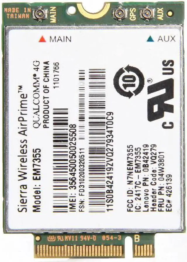 Main image of JAENFONG Sierra Gobi5000 EM7355 LTE 4G WWAN 04W3801 NGFF Wifi Card For Lenovo T440 X240