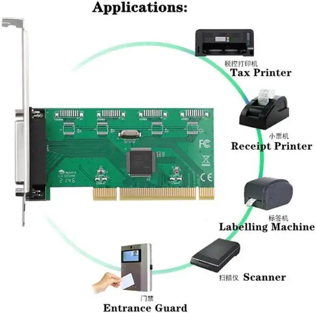 Alt view image 6 of 6 - JAENFONG PCI to DB25 25Pin Parallel Port LPT Printer PCI to Parallel Expansion Card Adapter Controller Chipset TXIC/TX382A for Desktop PC