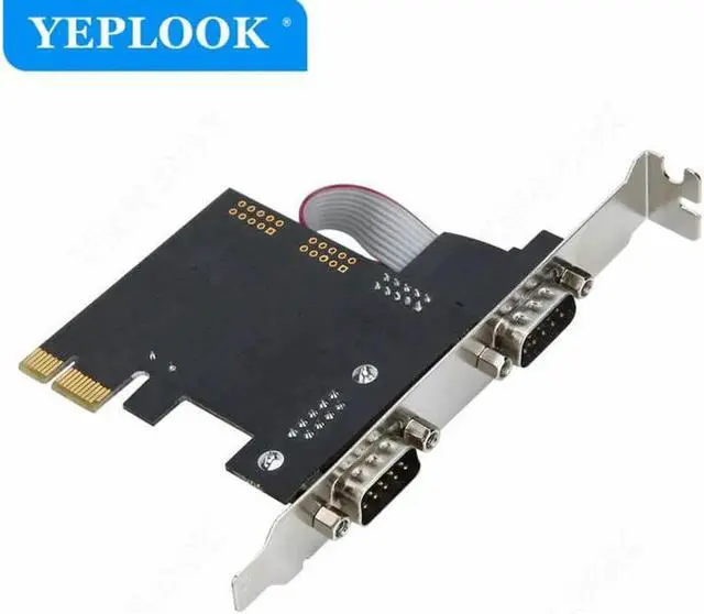 Alt view image 6 of 6 - JAENFONG PCIe to 2 Serial Port RS232 DB9 PCI-E PCI Express 1x Adapter Riser Card Support RS232, RS485 & RS422 Modes Chipset ASIX/AX9900