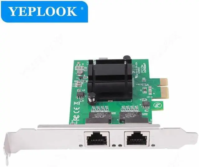 Alt view image 2 of 5 - JAENFONG PCIe 1x 2.5G 10/100/1000Mbps Gigabit Dual Port RJ45 Network Lan Card Ethernet Controller Intel 82571 Chipset for Desktop Server