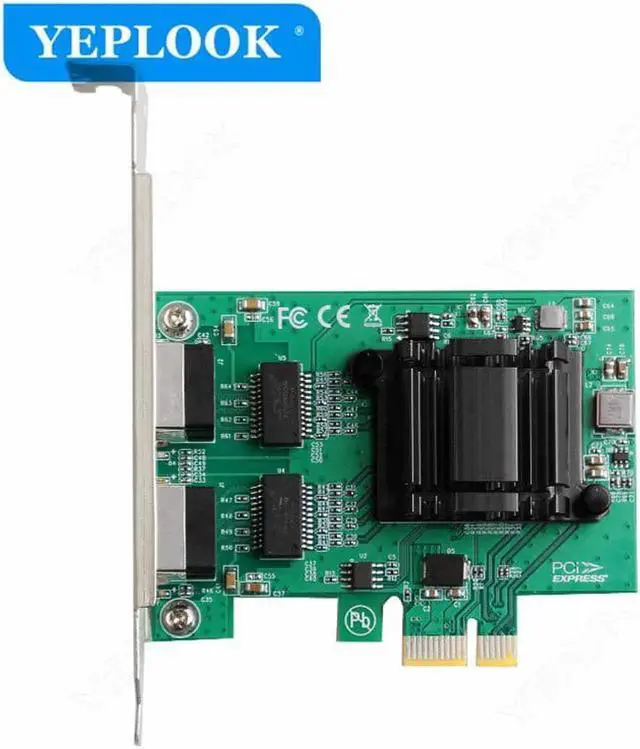 Alt view image 4 of 5 - JAENFONG PCIe 1x 2.5G 10/100/1000Mbps Gigabit Dual Port RJ45 Network Lan Card Ethernet Controller Intel 82571 Chipset for Desktop Server