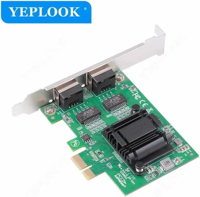 Alt view image 5 of 5 - JAENFONG PCIe 1x 2.5G 10/100/1000Mbps Gigabit Dual Port RJ45 Network Lan Card Ethernet Controller Intel 82571 Chipset for Desktop Server