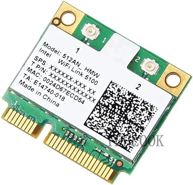 Alt view image 4 of 5 - JAENFONG 512AN HMW WiFi Card 5100 300mbps Dual Band 2.4G/5Ghz 802.11n PCI-E Mini PCIe Half Card