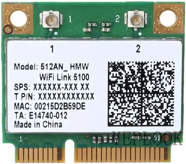 Main image of JAENFONG 512AN HMW WiFi Card 5100 300mbps Dual Band 2.4G/5Ghz 802.11n PCI-E Mini PCIe Half Card
