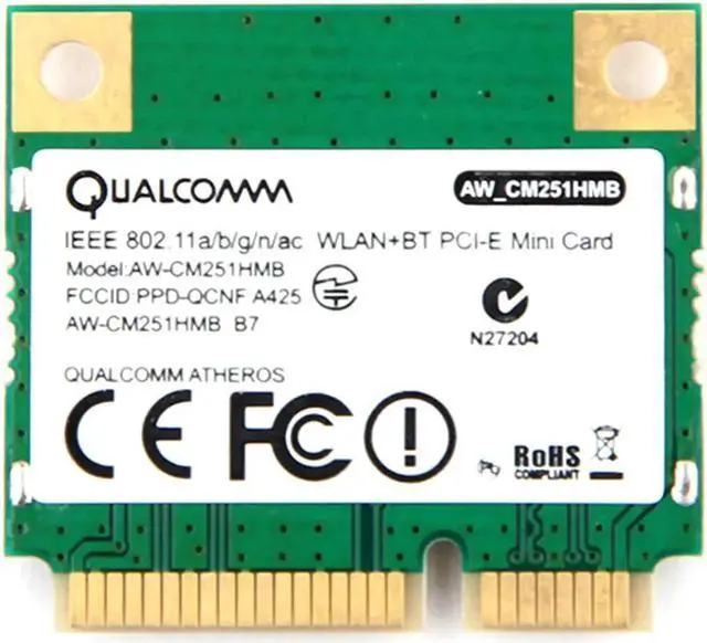 Main image of JAENFONG Dual Band Atheros WiFi Bluetooth Card 433Mbps Qualcomm AW CM251HMB 802.11a/b/g/n/ac 2.4/5G BT 4.0 Combo Wireless Mini PCI E Wlan