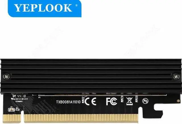 Alt view image 3 of 4 - JAENFONG PCIe 3.0 x16 X4 to M.2 NGFF NVME Adapter Card Support 2280 2260 2242 2230 SSD M Key High Speed Adapter Riser Card with Heat Sink