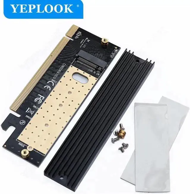 Main image of JAENFONG PCIe 3.0 x16 X4 to M.2 NGFF NVME Adapter Card Support 2280 2260 2242 2230 SSD M Key High Speed Adapter Riser Card with Heat Sink