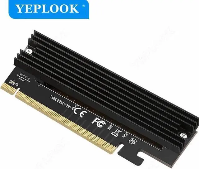 Alt view image 2 of 4 - JAENFONG PCIe 3.0 x16 X4 to M.2 NGFF NVME Adapter Card Support 2280 2260 2242 2230 SSD M Key High Speed Adapter Riser Card with Heat Sink