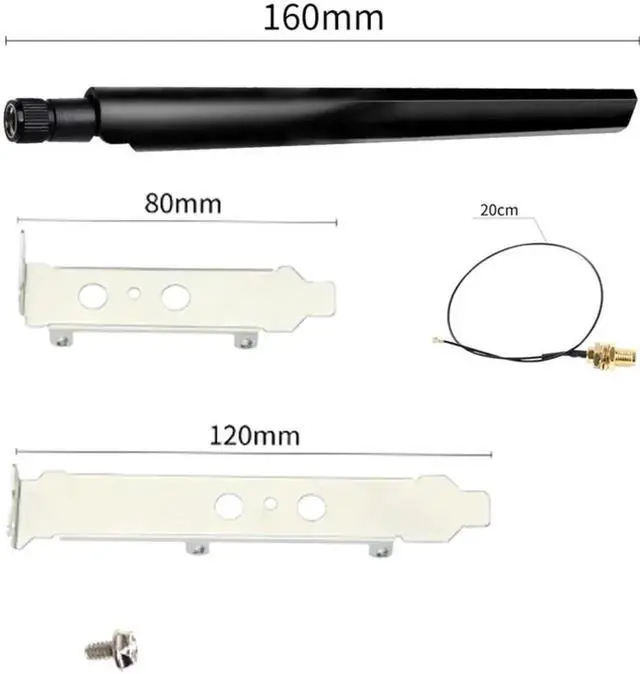Alt view image 3 of 6 - JAENFONG Wireless Dual band 1200Mbps 802.11ac Desktop Kit Intel 8265 Bluetooth 4.2 Wifi Card 2.4G/5Ghz MU-MIMO 8265NGW Adapter Antenna