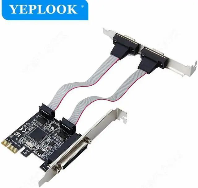 Alt view image 3 of 6 - JAENFONG PCIe to Dual Serial Port DB9 RS232 COM+ Single DB25 Parallel Port Printer LPT Adapter Card Chipset ASIX/AX99100 for PC Desktop