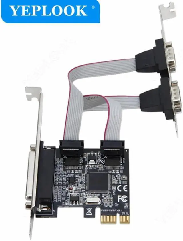 Alt view image 5 of 6 - JAENFONG PCIe to Dual Serial Port DB9 RS232 COM+ Single DB25 Parallel Port Printer LPT Adapter Card Chipset ASIX/AX99100 for PC Desktop