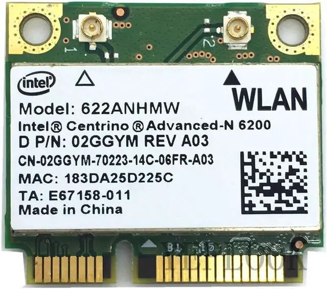 Main image of JAENFONG 6200 622ANHMW MINI PCI-E 300Mbps Dual Band 2.4G/5GHz 2x2 Advanced-N Intel Wifi Card Network card
