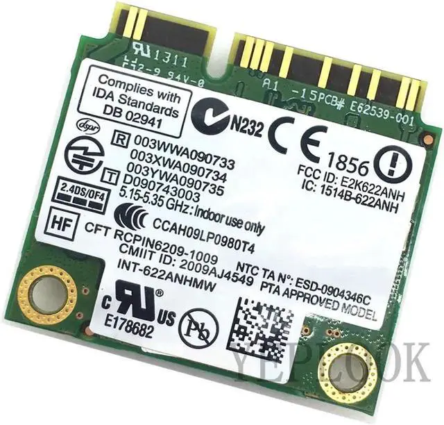 Alt view image 3 of 4 - JAENFONG 6200 622ANHMW MINI PCI-E 300Mbps Dual Band 2.4G/5GHz 2x2 Advanced-N Intel Wifi Card Network card