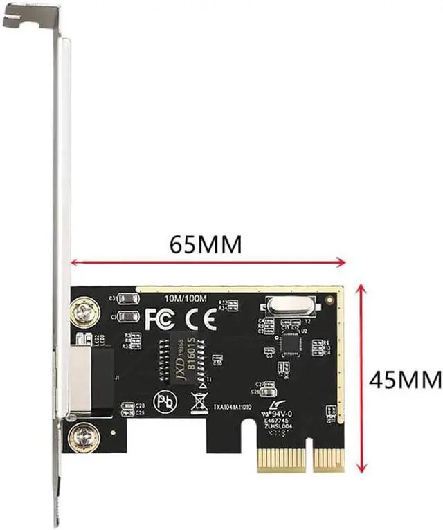 Alt view image 6 of 6 - JAENFONG PCIe 1X Single RJ45 Lan Card 10/100Mbps PCI Express Network Card Controller Chipset Realtek8106E For Desktop PC Computer