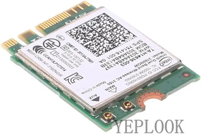 Alt view image 2 of 5 - JAENFONG AC3160 3160ac 3160NGW Dual Band 2.4G 5Ghz 433Mbps 802.11ac Wi-Fi+Bluetooth 4.0 M.2 NGFF Wireless Network Card Wifi Network Card For Laptop