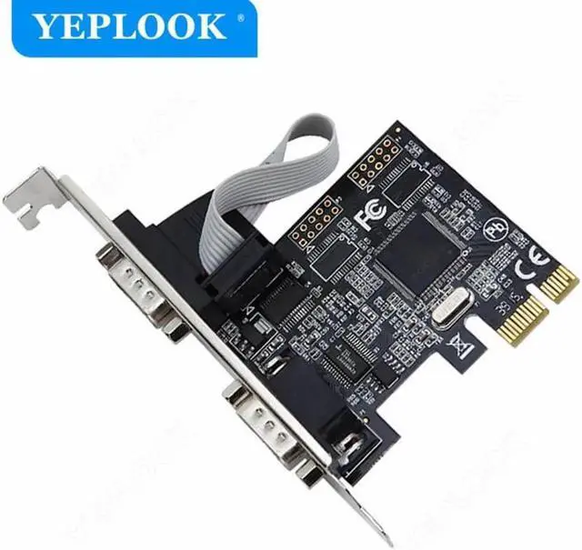 Alt view image 3 of 5 - JAENFONG PCIe to Dual Serial Port PCI-E to 2 Ports RS232 DB9 Expansion Card Adapter Converter Riser Card Chipset ASIX/AX99100