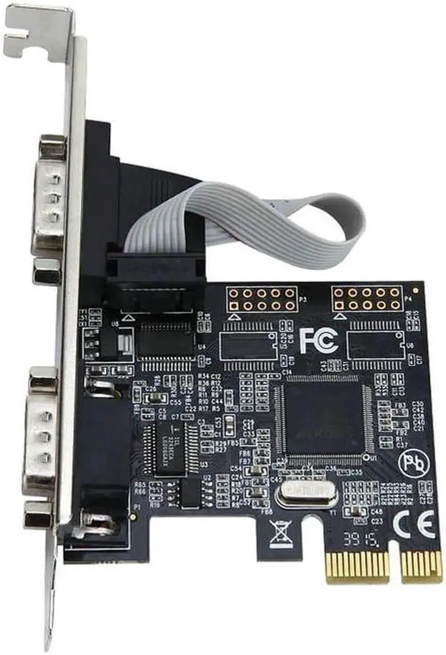 Alt view image 2 of 5 - JAENFONG PCIe to Dual Serial Port PCI-E to 2 Ports RS232 DB9 Expansion Card Adapter Converter Riser Card Chipset ASIX/AX99100