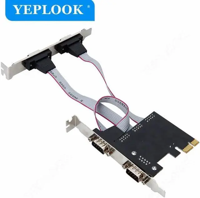 Alt view image 2 of 5 - JAENFONG PCIe to 4 x Serial Port DB9 RS232 COM Expansion Card PCI Express X1 Riser Card Adapter Chipset ASIX/AX99100