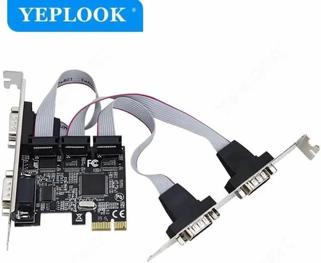 Alt view image 5 of 5 - JAENFONG PCIe to 4 x Serial Port DB9 RS232 COM Expansion Card PCI Express X1 Riser Card Adapter Chipset ASIX/AX99100