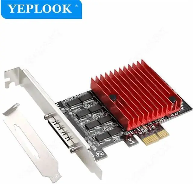 Alt view image 3 of 5 - JAENFONG 8 Serial Port DB9 RS232 PCIe Riser Card PCI-Express X1 Expansion Card Adapter High Speed 920KB with Heat Sink Chip ASIX AX9900