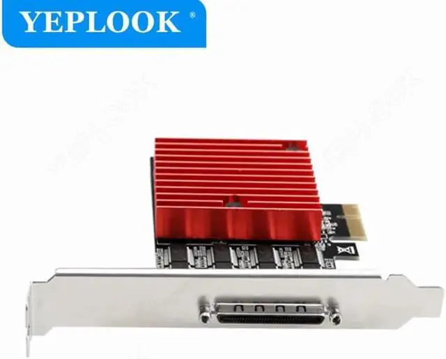 Alt view image 5 of 5 - JAENFONG 8 Serial Port DB9 RS232 PCIe Riser Card PCI-Express X1 Expansion Card Adapter High Speed 920KB with Heat Sink Chip ASIX AX9900