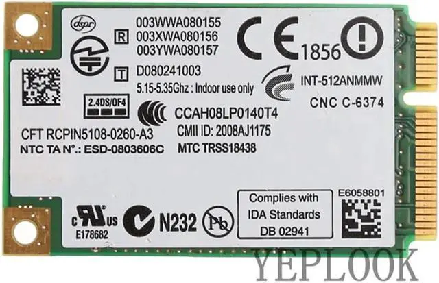 Alt view image 4 of 5 - JAENFONG 5100 512AN MMW 300Mbps Wireless PCI-E Wifi Dual band 2.4G/5Ghz 802.11N for Laptops General Edition WIFI CARD WLAN Card