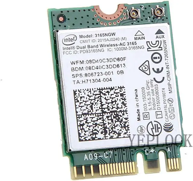 Alt view image 5 of 5 - JAENFONG AC3165 3165NGW WiFi Card M.2 NGFF BT4.0 Dual Band 2.4G/5Ghz 433Mbps Network Adapter Card Wireless-AC 3165 802.11ac