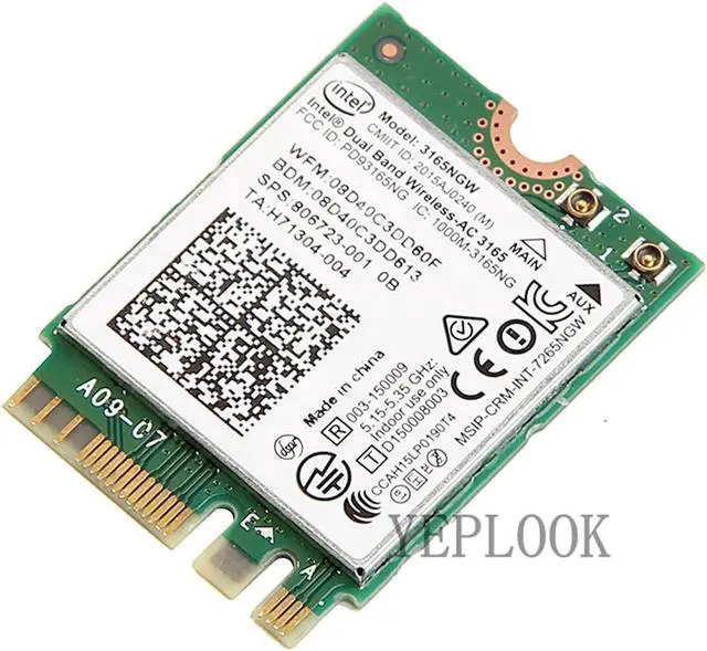 Alt view image 3 of 5 - JAENFONG AC3165 3165NGW WiFi Card M.2 NGFF BT4.0 Dual Band 2.4G/5Ghz 433Mbps Network Adapter Card Wireless-AC 3165 802.11ac