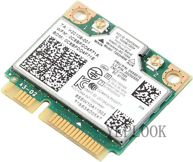 Alt view image 5 of 5 - JAENFONG 7260AC Dual Band 2.4 5Ghz 300M+867Mbps 802.11ac/a/b/g Mini PCI-E Wifi Card For IBM S1 S440 S540 E440 E540 E540 X140E E63Z E93Z E73