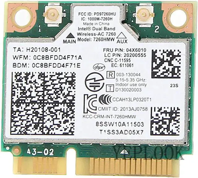 Main image of JAENFONG 7260AC Dual Band 2.4 5Ghz 300M+867Mbps 802.11ac/a/b/g Mini PCI-E Wifi Card For IBM S1 S440 S540 E440 E540 E540 X140E E63Z E93Z E73