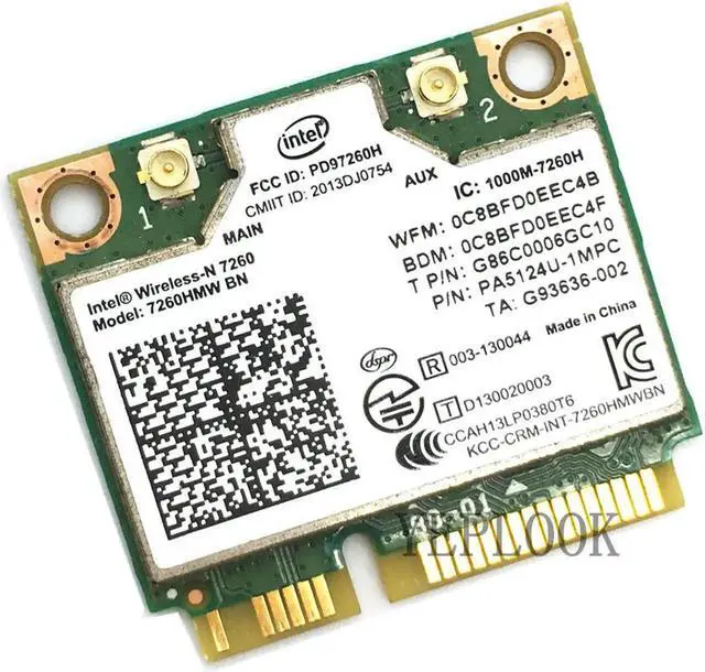 Alt view image 2 of 3 - JAENFONG 7260BN 7260HMW BN Intel Wireless-N 7260 802.11n 2x2 Half Mini PCIe Single Band 2.4Ghz 300Mbps Bluetooth 4.0 Wifi Card