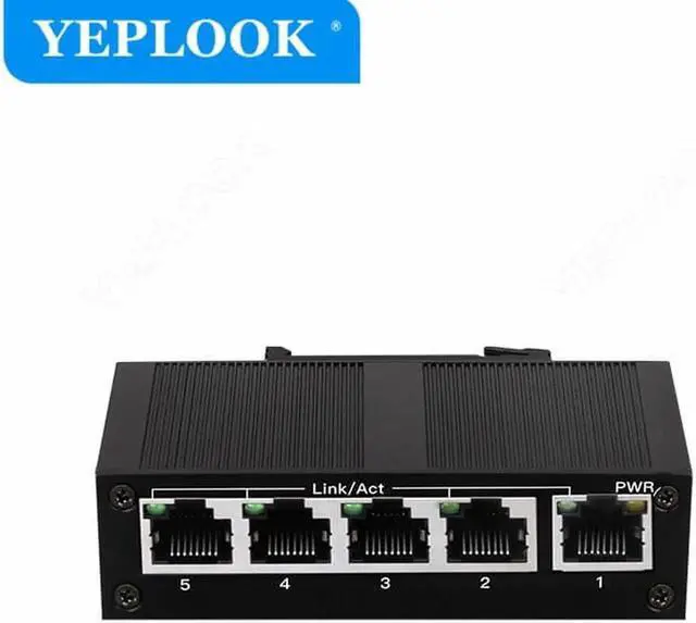 Alt view image 5 of 6 - JAENFONG 5 Ports RJ45 10/100Mbps Industrial Switch, Ethernet Network Switch, Support DC 5V-58V Input, Plug and Play, Lightning Protection