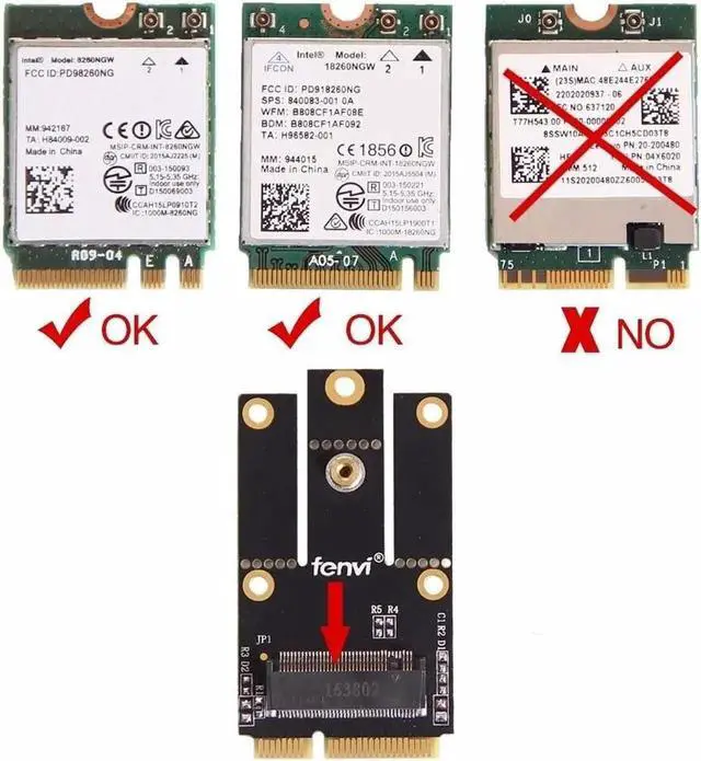 Alt view image 3 of 5 - JAENFONG New M.2 NGFF Key A to Mini PCI-E Adapter PCI Express Wireless Wifi Card Adapter