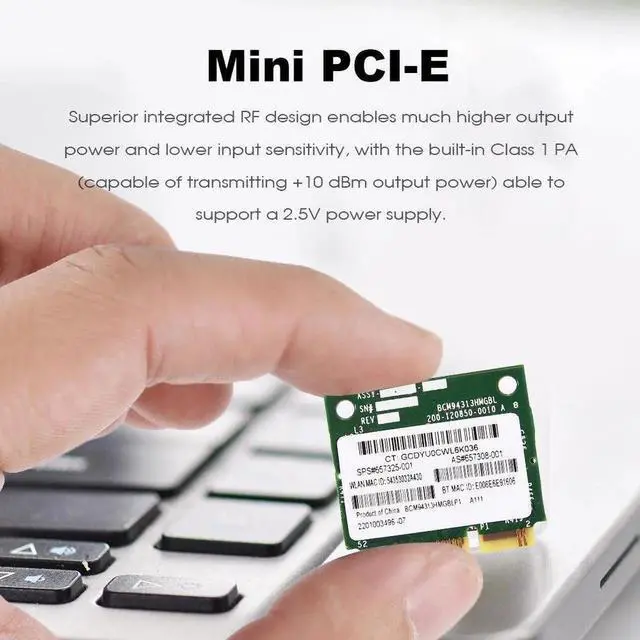 Alt view image 5 of 7 - JAENFONG For HP BCM94313HMGB PCI-E 802.11N BCM20702 Bluetooth 4.0 Wlan Wireless WiFi Card