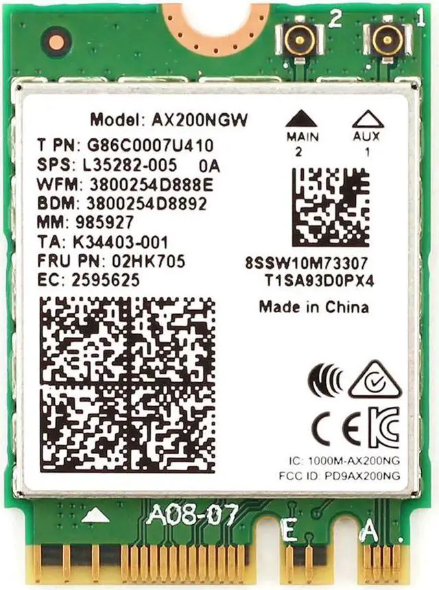 Alt view image 4 of 6 - JAENFONG Dual band 3000Mbps 802.11ax Wi-Fi 6 M.2 M Key Desktop Kit Intel AX200 Bluetooth 5.1 Wifi Card 2.4G/5Ghz MU-MIMO AX200NGW Adapter