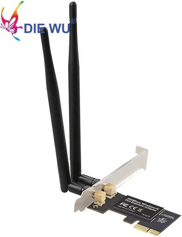 Alt view image 5 of 5 - JAENFONG PCI-e 300M Wireless WIFI adapter network LAN card for Realtek 8192CE WiFi Receiver 2DB Wifi Antenna