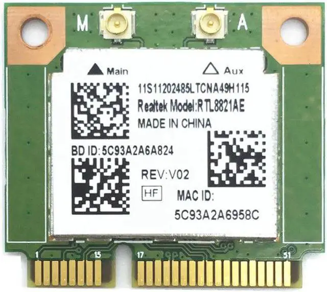 Main image of JAENFONG Wireless WiFi RTL8821AE 802.11a/b/g/n/ac WiFi 2.4/5.0 GHz Bluetooth 4.0 Combo Card Exceed Intel 3160