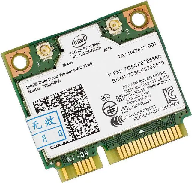 Alt view image 7 of 7 - JAENFONG 7260HMW Wireless IEEE 802.11AC Dual Band 2x2 WiFi Bluetooth Half Size PCI-e Card