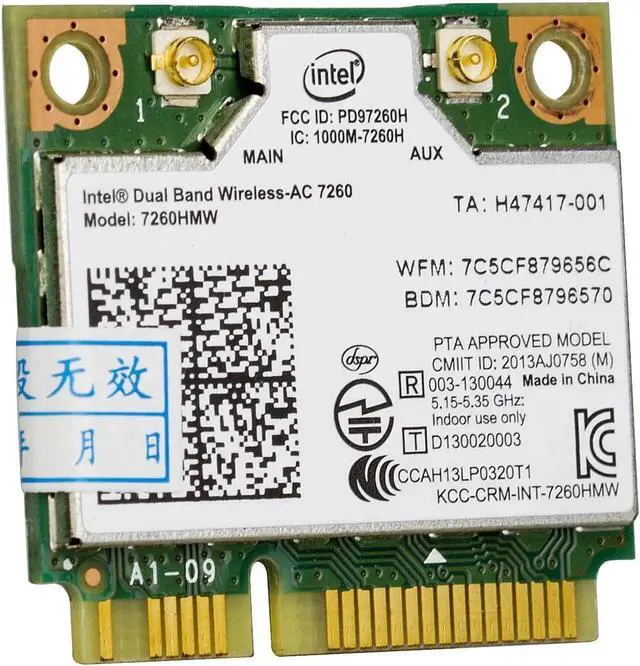 Alt view image 3 of 7 - JAENFONG 7260HMW Wireless IEEE 802.11AC Dual Band 2x2 WiFi Bluetooth Half Size PCI-e Card