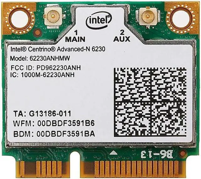 Main image of JAENFONG Wireless Card Wifi + Bluetooth 3.0 Intel 6230 6230AN 62230ANHMW 300Mbps 802.11 a/b/g/n Mini PCI-E 2.4GHZ/5GHZ