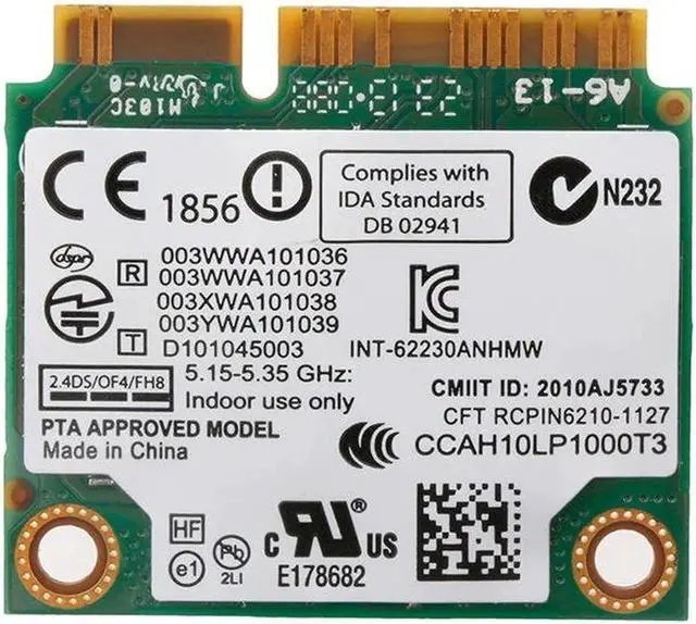 Alt view image 2 of 2 - JAENFONG Wireless Card Wifi + Bluetooth 3.0 Intel 6230 6230AN 62230ANHMW 300Mbps 802.11 a/b/g/n Mini PCI-E 2.4GHZ/5GHZ