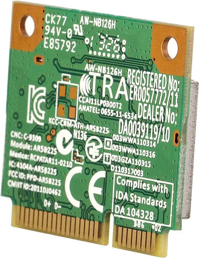 Alt view image 5 of 6 - JAENFONG AR5B225 WiFi 300Mbps Bluetooth Wireless Half Mini Size PCI-e Card 802.11abgn