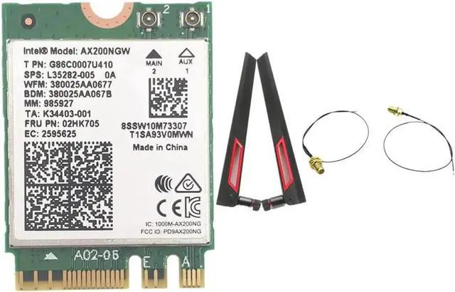 Main image of JAENFONG With AC88U 8dbi Antennas set + Wireless Intel Wi-Fi AX200 Bluetooth 5.0 802.11ax/ac MU-MIMO 2x2 Wifi NGFF Card AX200NGW