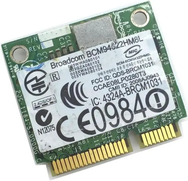 Alt view image 4 of 4 - JAENFONG For DW1510 PW934 802.11 AGN Wireless Half Mini PCI-E BCM94322HM8L Dual Brand