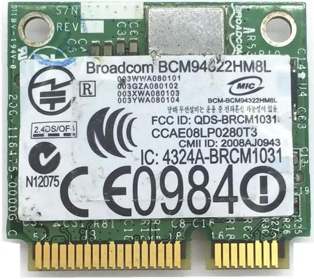 Alt view image 2 of 4 - JAENFONG For DW1510 PW934 802.11 AGN Wireless Half Mini PCI-E BCM94322HM8L Dual Brand