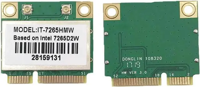 Main image of JAENFONG For Intel 7265 IT-7265HMW 7265D2W 802.11ac 300Mbps Dual Band MINI PCI-E WiFi Bluetooth 4.0 card for win 7/8/10