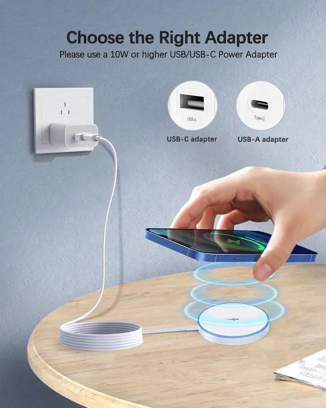 Alt view image 3 of 6 - Magnetic Wireless Charger 15w Mag-Safe Charger for iPhone 16 Pro Max/16 Pro/16/16 Plus/15/14/13/12 Series AirPods 3/2/Pro/Pro 2 LED Magnet Charging Pad Mag Safe Charger with Dual Charging Ports