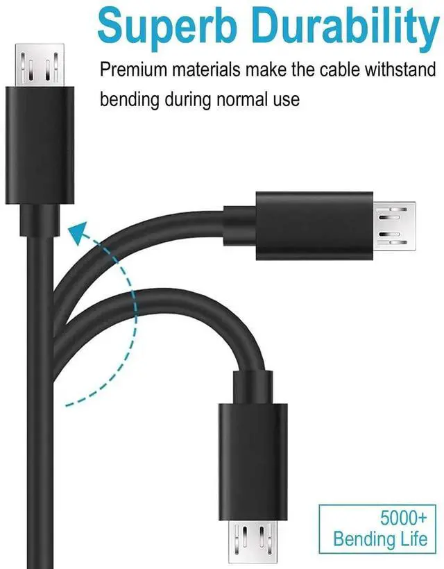 Alt view image 5 of 6 - Micro USB Cable 15Ft Extra Long Controller Charger Compatible with PS4 PlayStation 4 Charger Cord Fast Android USB Charging Cable Black